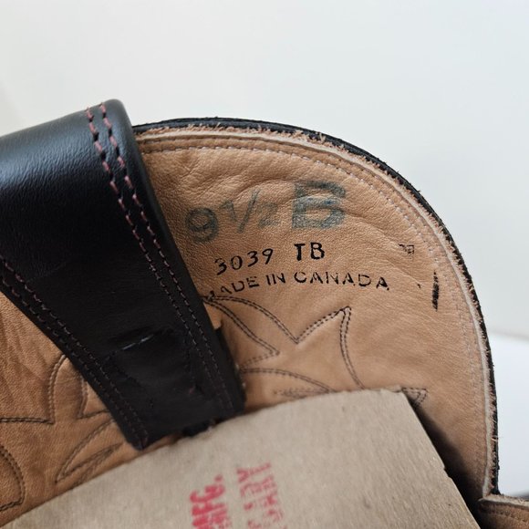 23. Cowboy (girl) Boots Pinto Black Kangaroo. Size 9.5 B. NIB - Picture 8 of 10